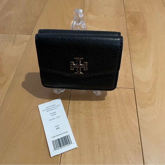 Tory Burch Kira Mixed-Materials Tri-Fold Mini Wallet - Picture 2 of 7